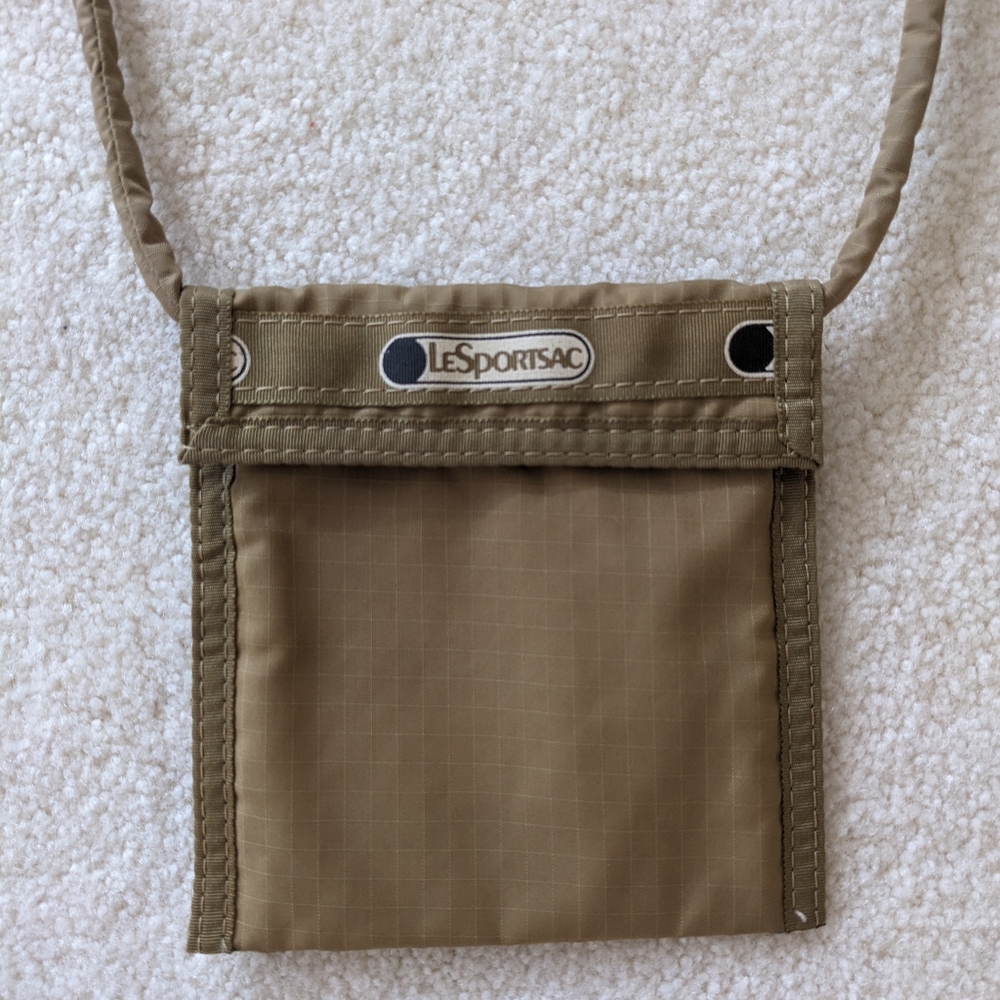 LeSportsac mini bag crossbody ripstop nylon neutral tan khaki shoulder